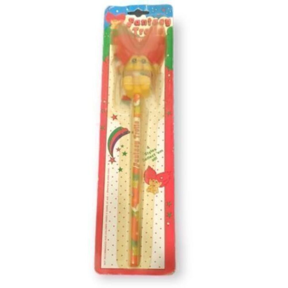 Vintage NIP Fantasy Trolls Pencil With Troll Topper 1992 Noteworthy Christmas